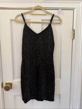Aqua Black Sequin  - Elegant Party Dress NWT